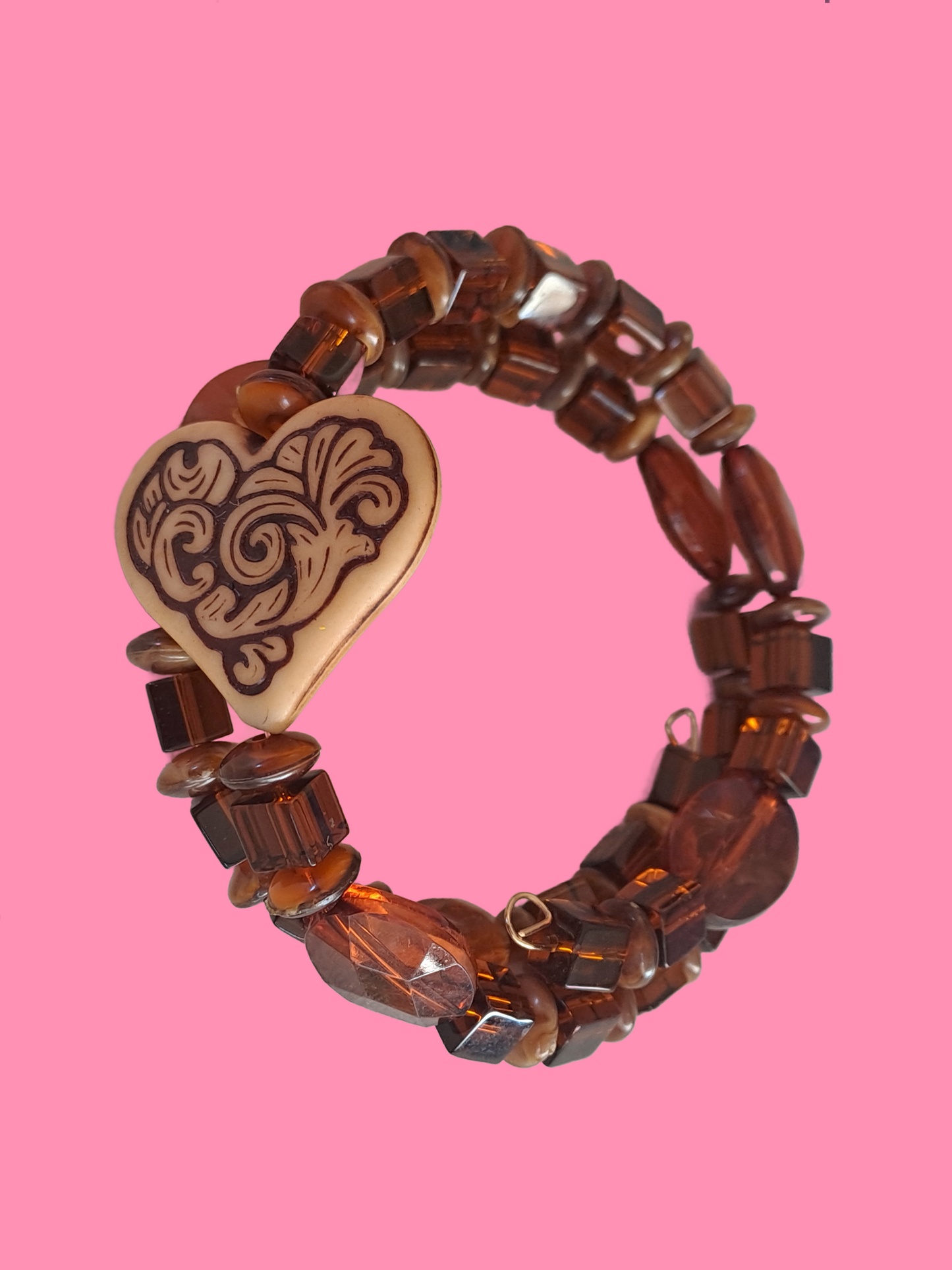 Cocoa Heart Charm Bracelet