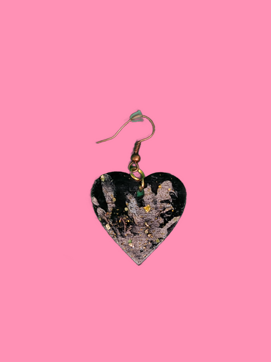 Black and Gold Leaf Hearts