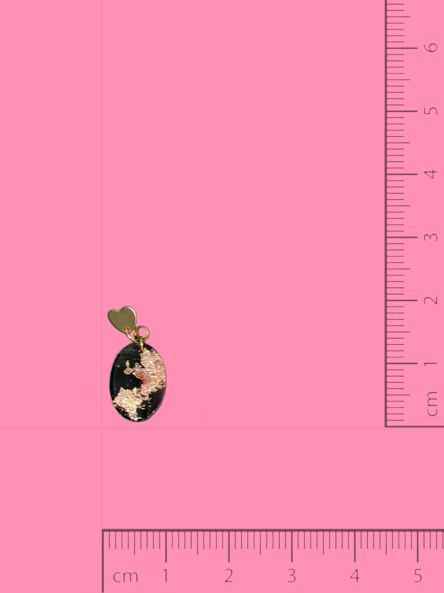 Black and Gold Oval Drop Earrings