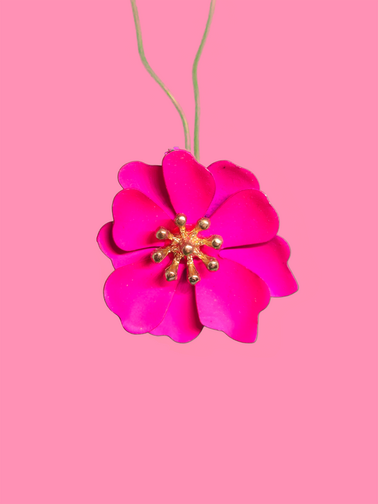 Fuchsia Bloom – Floral Earrings