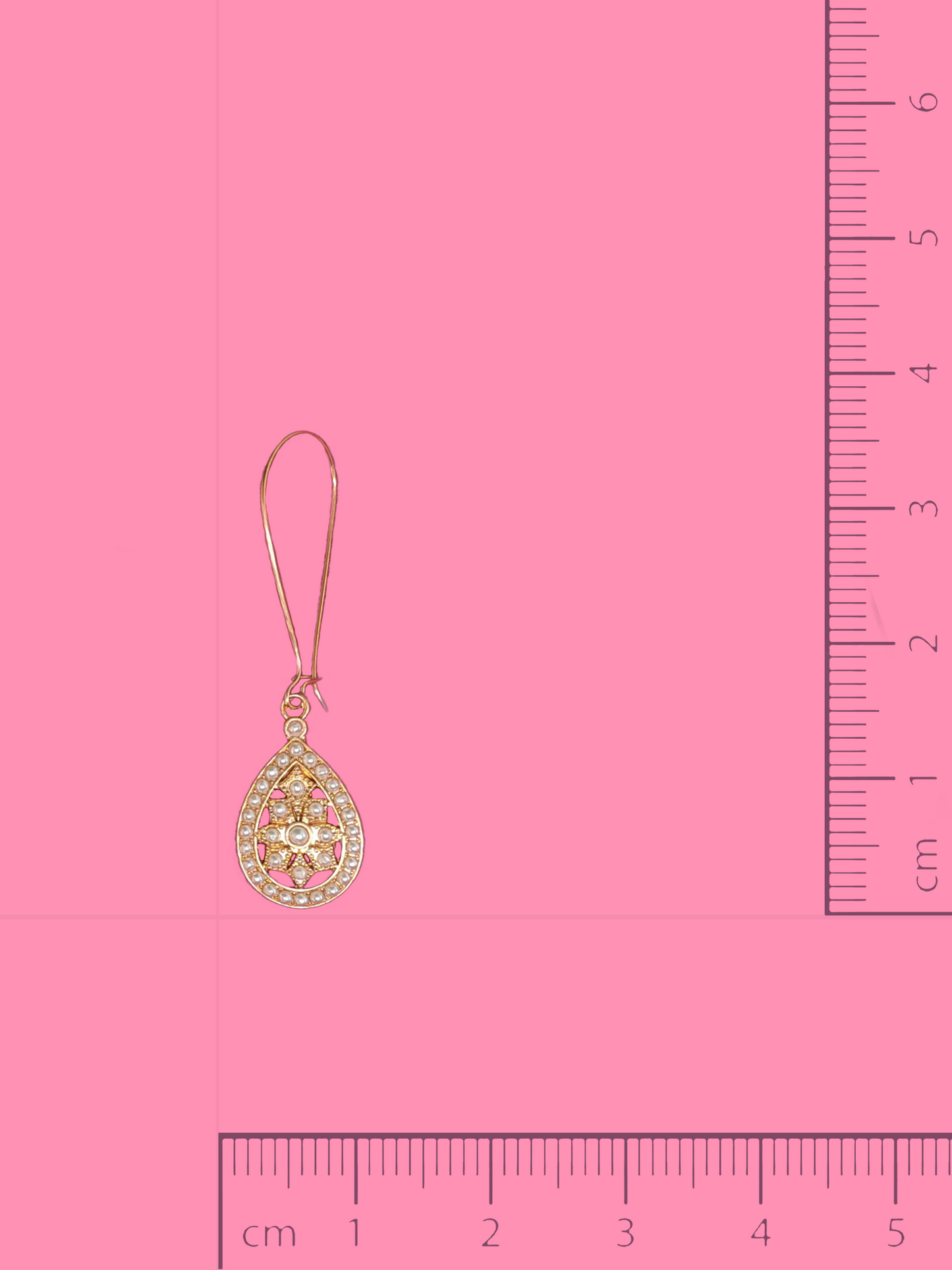 Pearly Gold Drop Earrings