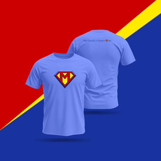 Superman “M” Shirt – My Family’s Superman (Blue)