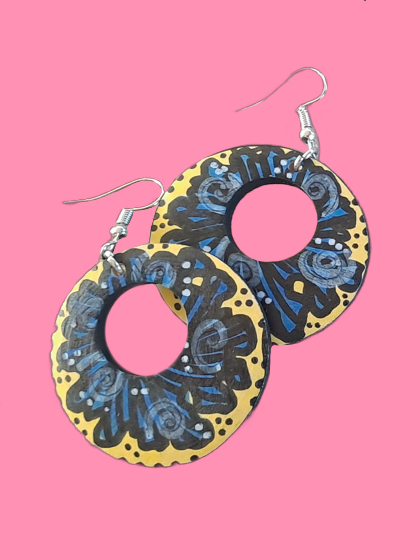 Midnight Bloom Hoop Hypoallergenic Earrings