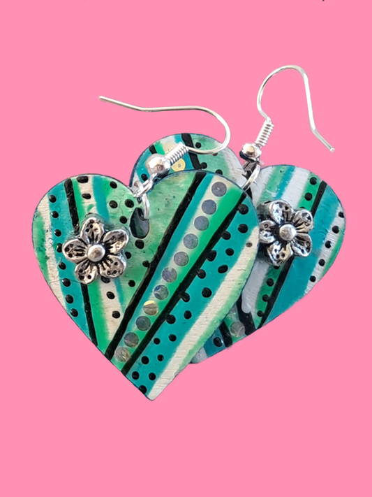 Ocean Meadow Heart Earrings