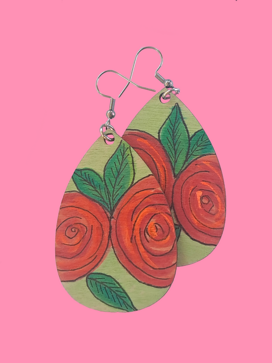 Scarlet Garden Teardrop Earrings