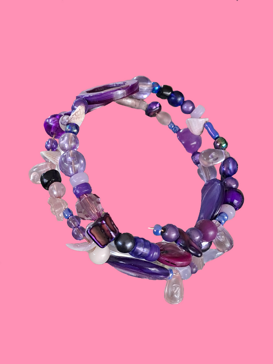 Twilight Bloom Beaded Bracelet