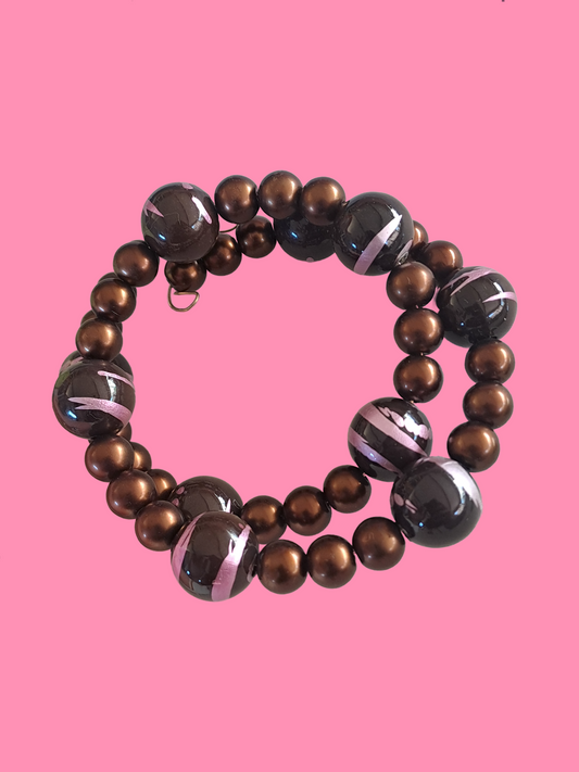 Mocha Swirl Beaded Bracelet