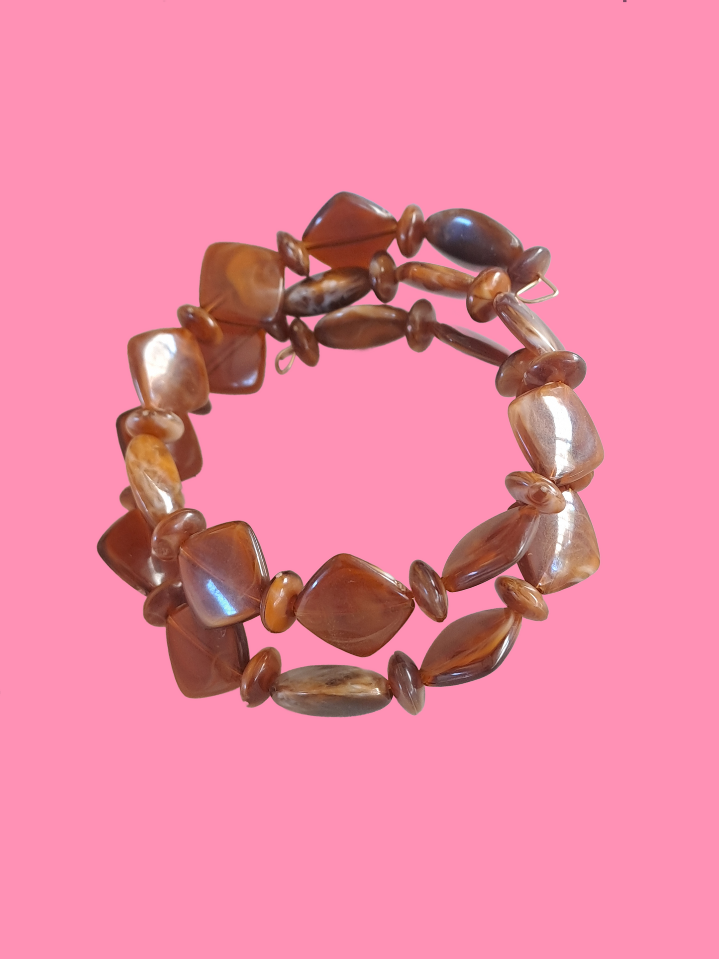Caramel Stone Coil Bracelet
