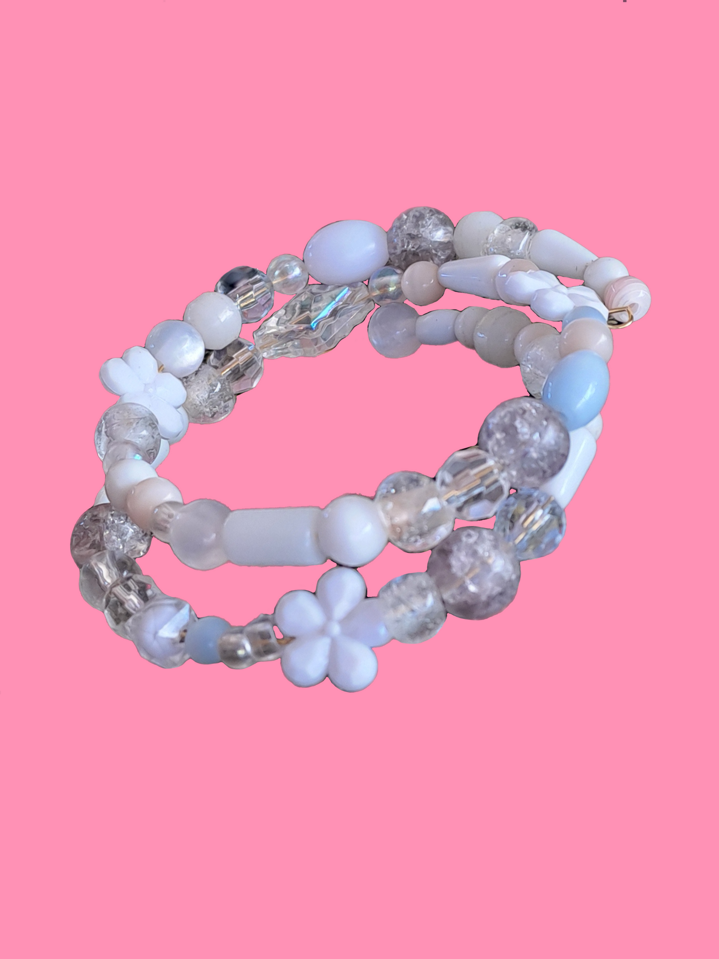 Frosted Petal Coil Bracelet