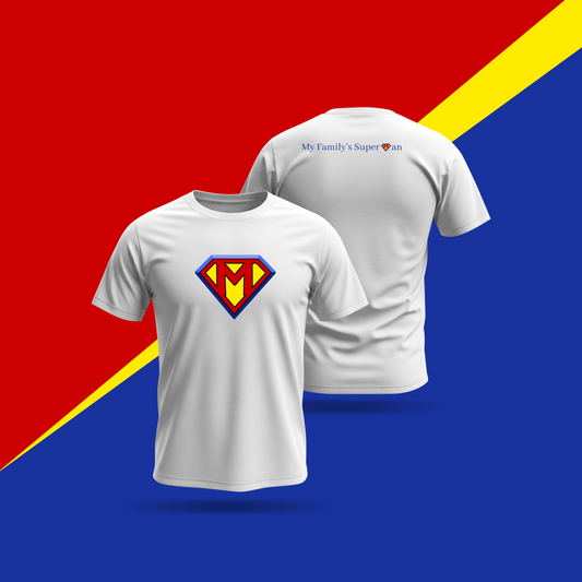 Superman “M” Shirt – My Family’s Superman (White)